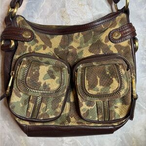 B.Makowsky camouflage leather bag